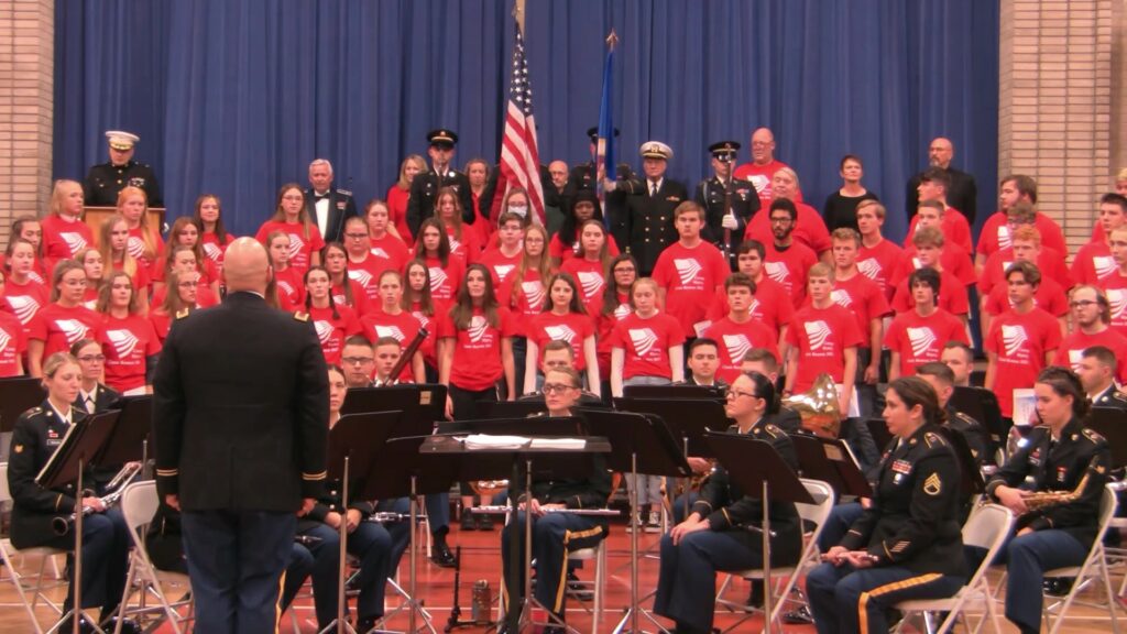 Mass Choir singing Star Spangled Banner